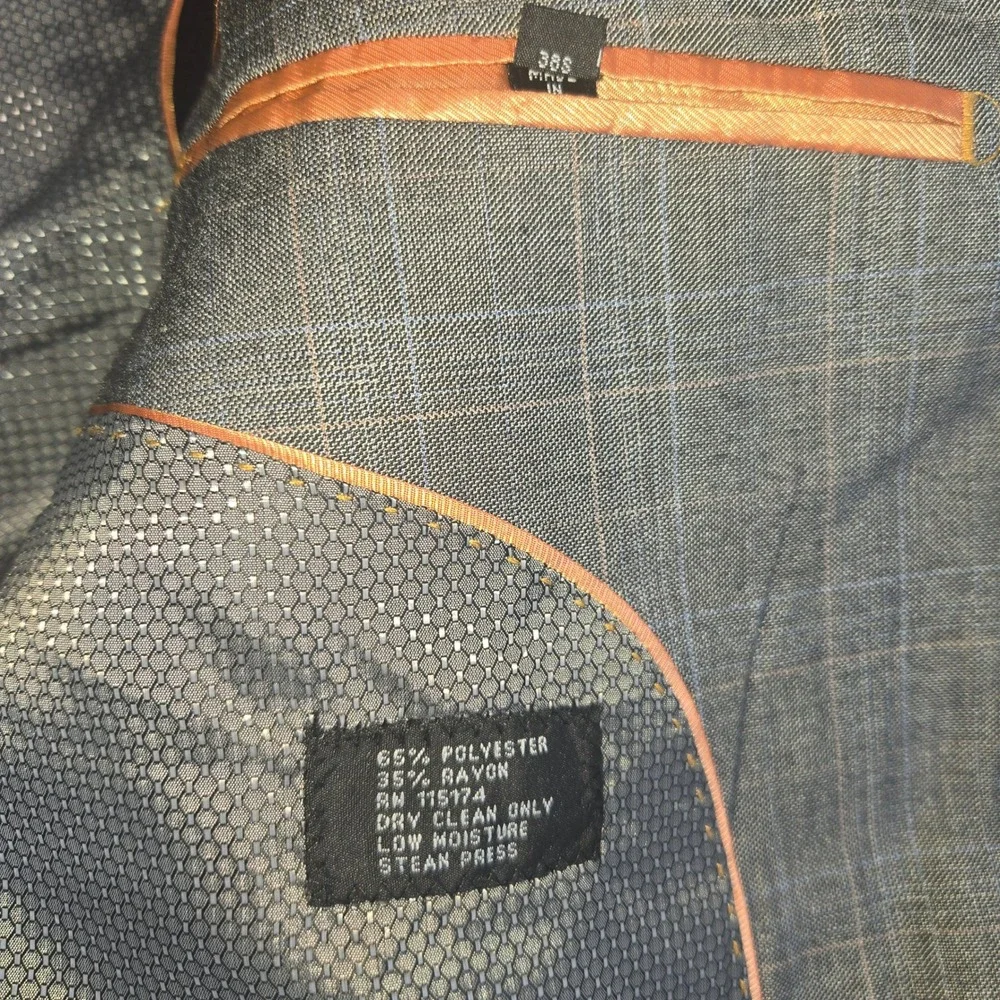 Bocaccio Uomo Blazer Mens 38S Grey Plaid Two Button Sport Coat Tailored Fit